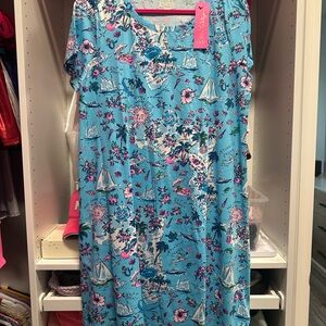 Lilly Pulitzer Blue Pink Florida Casual Sundress